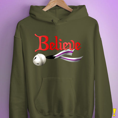 Believe Demisexual Pride Jingle Bell Hoodie - Army